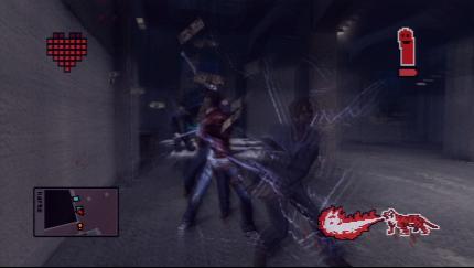 No More Heroes 2 im Test: Der Tiger am rechten, unteren Bildschirmrand dient als Anzeige für die Ecstasy-Energie. Sobald sie gefüllt ist, könnt ihr die Darkside-Modi wechseln.
