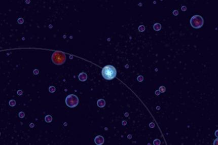 Osmos bietet eine Menge Spielmodi. Hier müsst Ihr andere Zellein einsammeln und gleichzeitig im Orbit der größten Zelle bleiben.