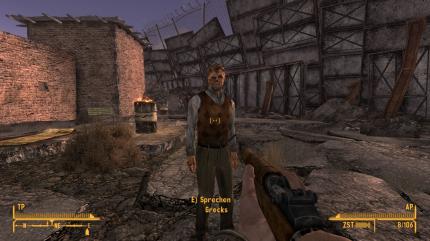 Für das Atomic Wrangler suchen wir nach Schuldnern in Freeside und erleichtern sie um ihre Kronkorken. Der Ghul Grecks ist einer von ihnen. Er versteckt sich auf der Ostseite des Old Mormon Forts.