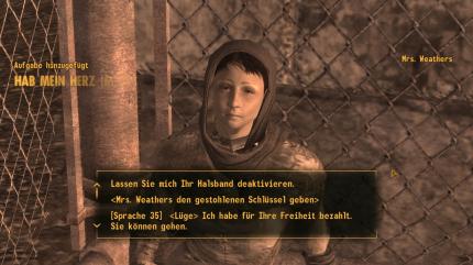 Die bedauernswerte Familie Weathers ist in einem Käfig im von der Legion kontrollierten Dorf Cottonwood Cove im tiefsten Südosten gefangen. Nachdem wir der Wache den Schlüssel abgeknöpft haben, lassen wir die Sklaven frei.