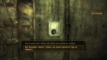 Der nordwestliche Bunker im Hidden Valley verbirgt eine geheime Basis der stählernen Bruderschaft. Wenn wir zuvor eine der Patrouillen der Bruderschaft im Ödland gefunden haben, können wir uns mit dem richtigen Kennwort an der Sprechanlage Zutritt verschaffen.
