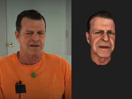 Ein Bildvergleich zwischen Schauspieler und fertigem 3D-Bild. In Bewegung sieht das wirklich verblüffend aus!