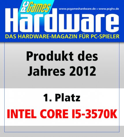 Der Core i5-3570K wurde von unseren Kollegen der PC Games Hardware im Jahr 2012 ausgezeichnet - auch dank eines guten Preis-Leistungs-Verhältnisses