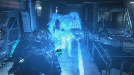 Dead Space 3: Überlebenswichtig - Das Stasis-Modul gehört zu Isaacs stärksten Waffen. Damit verlangsamt er Gegner, um sie einfacher aus dem Weg räumen zu können.