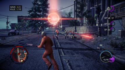 Saints Row 4 im Test: Solche Energiekugeln lassen immer neue Alien-Gegner erscheinen. Zerstört sie möglichst rasch!