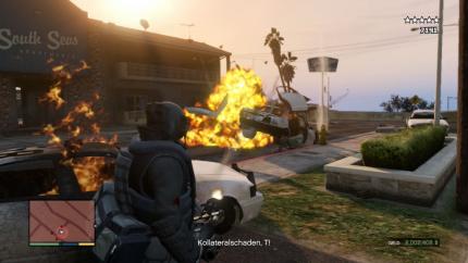 In den abwechslungsreich designten Missionen geht es zur Sache, GTA 5 punktet mit überdrehter Action.