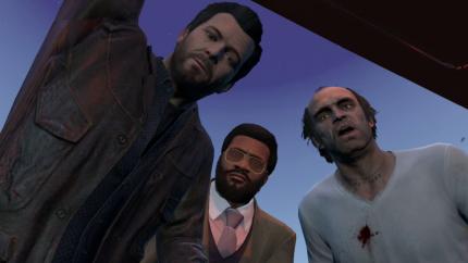 GTA 5 im Test - Zwischen den drei Helden Michael, Franklin und Trevor darf man frei wechseln. Einige Missionen geben einem aber vor, welcher Charakter als nächstes zu steuern ist.