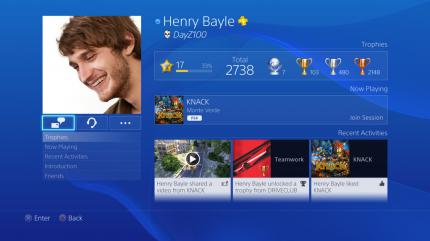 Das Spielerprofil auf der Playstation 4 und viele Social-Features sind nun im System implementiert.