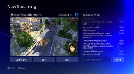 Wer will, kann seinen Online-Freunden beim PS4-Zocken zuschauen, das Gesehene kommentieren oder spontan der Sitzung beitreten.