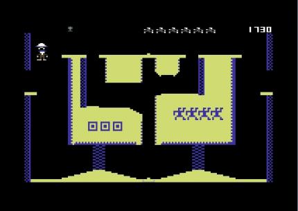 Wut: Und schon wieder hat uns das blöde Viech geschnappt ... (Pharaoh's Curse) C64-Screenshot, aufgezeichnet via VICE-Emulator.