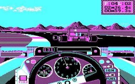 Grand Prix Circuit, eine Arcade-Rennsimulation aus CGA-Zeiten.