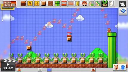 Mario Maker im Test: Gegen den Rest der Welt: In verschiedenen Schwierigkeitsgraden dürft ihr euch an zufällig ausgewählten Stages ausprobieren und habt dafür genau 100 Versuche.