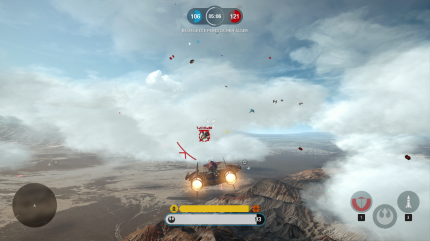 Nett inszeniert, spielerisch aber mehr als mau: Jägerstaffel setzt uns ins Cockpit eines Raumschiffes und lässt uns an relativ gehaltlosen Gefechte teilnehmen.
