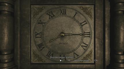 Stellt die Uhr auf 08:15 Uhr, wie in einem Dokument beschrieben. Danach öffnen sich die Uhr-Türen.