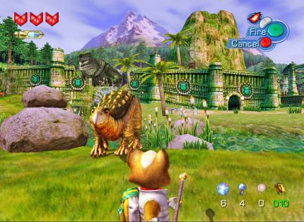 Puh, an welches Spiel erinnert wohl diese Aufmachung samt Interface? Richtig, Star Fox Adventures hat sich sehr viel bei The Legend of Zelda ausgeliehen.