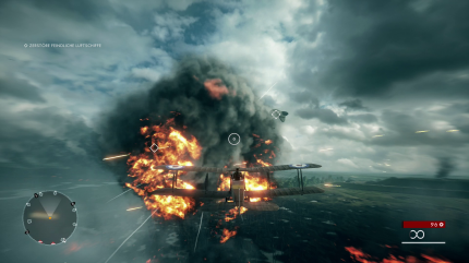 Battlefield 1 auf den Konsolen: In der Kampagne sinkt die sonst konstante Framerate bei vielen Explosionen auf dem Bildschirm gelegentlich unter die Marke von 60 FPS. (Screenshot aus der PS4-Version)