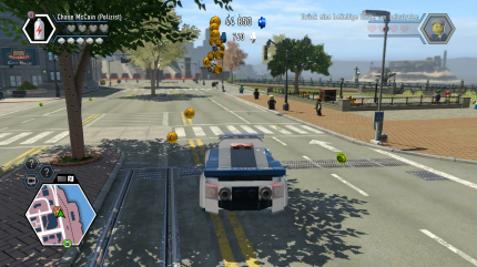 Fahren (nicht) leicht gemacht: Das Fahren in Lego City ist nicht ganz so rasant wie in GTA, aber auch hier könnt ihr euer Auto ganz leicht crashen.