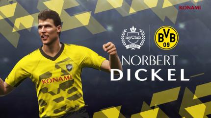 Der frühere Mittelstürmer und heutige Stadionsprecher Nobby Dickel gehört zu den BVB-Legenden in PES 2018.