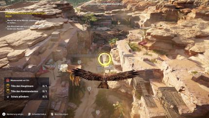 Adler Senu markiert nicht nur Gegner, sondern auch Schätze und sogar Stufen in tiefere Ebenen.