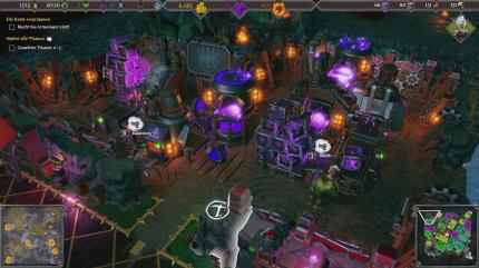 Im Gegensatz zu Dungeons 2 haben Kreaturen nur wenige, dafür klare Aufgaben – hier basteln unsere Orks aus Werkzeugkisten neue Fallen und Türen.