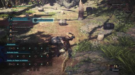 Monster Hunter World - Schwert &amp; Schild - Mit gekonnten Aufwärtshieben gelangt ihr sogar aus dem Stand auf das Monster und richtet ordentlich Schaden an.