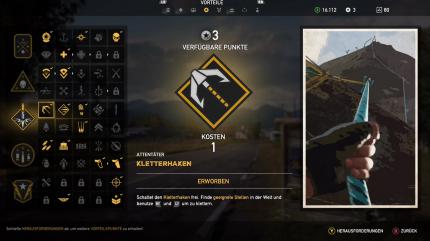 <strong>Kletterhaken - Kosten: 1 Vorteilspunkt</strong> - Das Perk ist billig und bietet euch Zugang zu höher gelegenen Orten und so manch verstecktem Prepper-Platz. Kostet (fast) nix, bringt viel!