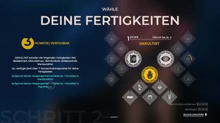 Mit Punkten schaltet ihr neue Fähigkeiten.