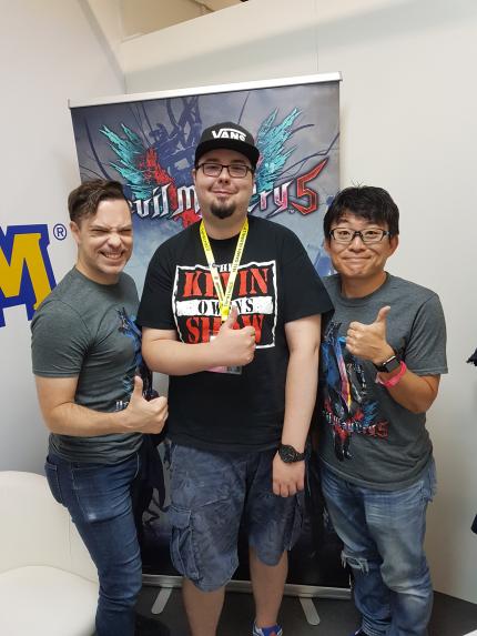Chris mit Hideaki Itsuno und seinem Übersetzer