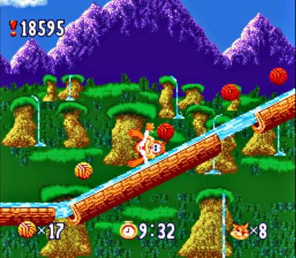 Und da geht es für Bubsy zurück an den Start: Auf viele Ereignisse im Spiel habt ihr keinen Einfluss. Ein Indiz für „tolles“ Design in Videospielen.