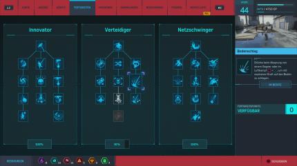 In drei Skill Trees schalten wir diverse Fähigkeiten frei, welche das Bewegen in der Welt und die Kämpfe sogar noch spaßiger machen, als sie es auch so bereits sind.