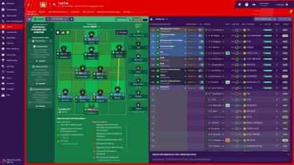 Das Taktik-Menü des Football Manager 2019.