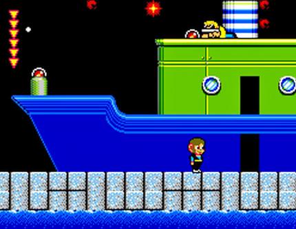 Der kleine Junge mit den großen Ohren konnte Mario nicht das Wasser reichen. Im Bild: Alex Kidd in Shinobi World (1990).&nbsp;