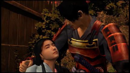 Noch hält Samanosuke seine Prinzessin Yuki in Händen, bevor sie von einem fetten Dämon entführt wird.<br>
&nbsp; (1)