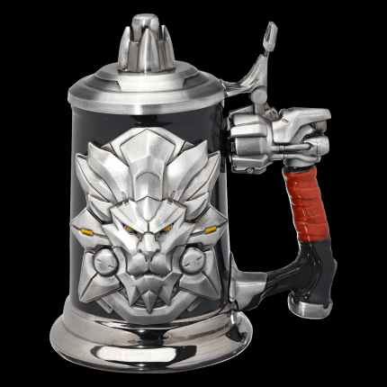 Steinkrug mit Overwatch-Branding aus dem offiziellen Blizzard-Gear-Store