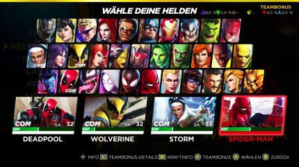 Ihr dürft euer Team aus über 30 Helden frei zusammenstellen.