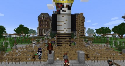 Die Statue für Bryan steht in der Lobby von „Emenbee Realms“. Erst waren es ein paar wenige Holzschilder...