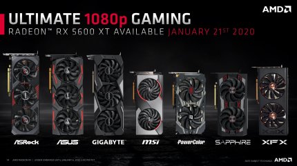 Ein Teil des Radeon RX 5600 XT-Angebotes der Partnerhersteller.