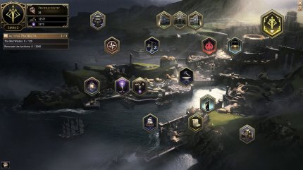 Im Endgame bauen wir die Stadt Stormfall über dieses simple Menü wieder auf.