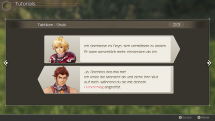 Unter den Tutorials finden sich auch wertvolle Taktikleitfäden, zu allen steuerbaren Charakteren.