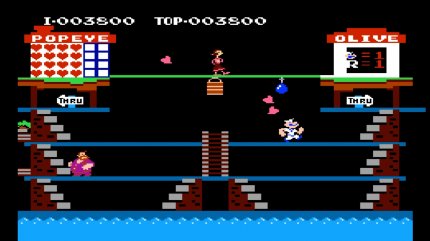 Eigentlich hätte Popeye schon 1981 erscheinen sollen. Aufgrund von Lizenzproblemen wurde der Seemann aber zunächst durch einen Affen ausgetauscht - die Geburtsstunde von Donkey Kong.