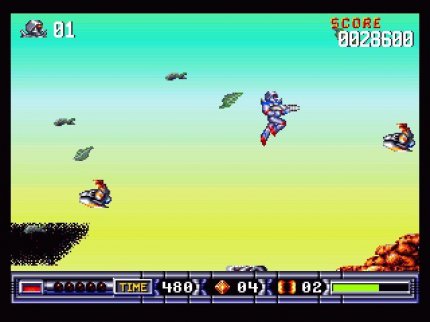 Auch Wind spielte in Turrican 2: The Final Fight gelegentlich eine Rolle. Umherfliegende Gegner und Blätter sowie ein sich bewegender Hintergrund veranschaulichen die Stärke des Windes.