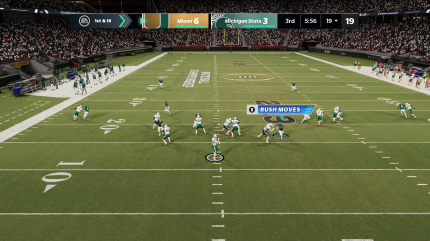 Die neue Pass-Rush-Steuerung lässt euch mit dem rechten Stick alle Defensivmanöver eurer Defensive Linemen kontrollieren.