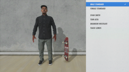 Im Charaktereditor könnt ihr eure Skater individuell anpassen.