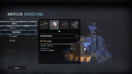Euer Kodiak-Panzer darf natürlich auch aufgerüstet werden. Diese Clown-Kanone steht ihm gut!