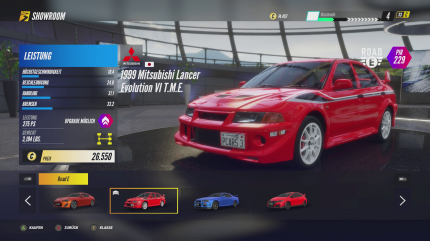 Ein großes neues Feature von Project Cars 3 ist, dass man sich fortan Autos kaufen kann und diese über den Spielzeitraum beibehält. Mit insgesamt 211 Fahrzeugen gibt es eine große Auswahl.