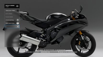 Im Editor können wir neben unseren Helmen auch unser Motorrad umdesignen.