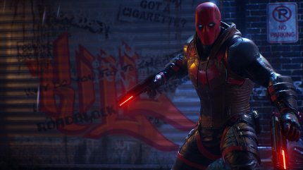 Im Gegensatz zu seinen prügelnden Kumpanen setzt Jason Todd als Red Hood auf die Durchschlagskraft seiner Schusswaffen.