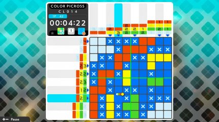 Beim Farb-Picross müssen die Kästchen nicht nur gefüllt werden, es gilt auch, die richtige Koloration zu wählen, was den Anspruch noch ein bisschen erhöht.