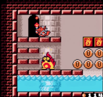 Wario steht in Flammen und bewegt sich wenige Sekunden als menschliche Fackel durch die Gegend, bevor er zu Asche zerfällt und wiederaufersteht.