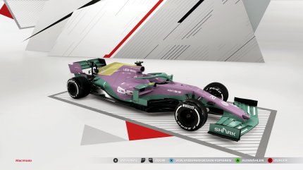 <strong>Überschaubare visuelle Möglichkeiten: </strong>Man kann zwar durchaus einen schönen F1-Wagen designen, visuell austoben kann man sich aber leider nicht.